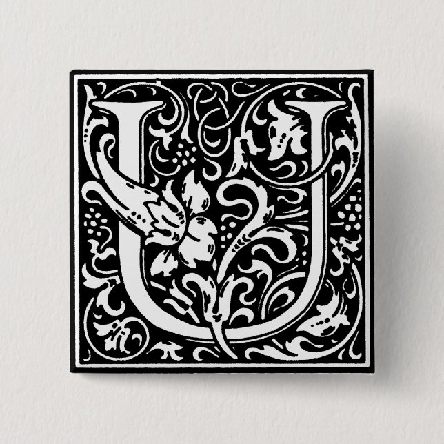 Renaissance Stil Alphabet Brev U-PIN Knapp (Framsida)