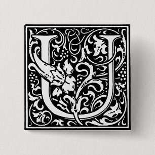Renaissance Stil Alphabet Brev U-PIN Knapp