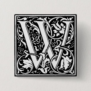 Renaissance Stil Alphabet Brev W - stift Knapp