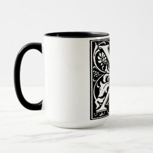 Renaissance Stil Alphabet Brev X vid Mugg