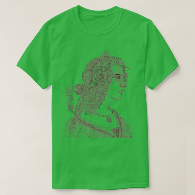 Renaissance Stil Porträtt T Shirt (Design framsida)