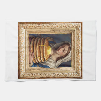 Renaissance-Style Woman Crying Over Pancakes  Kökshandduk