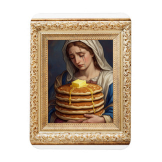 Renaissance-Style Woman Crying Over Pancakes  Magnet