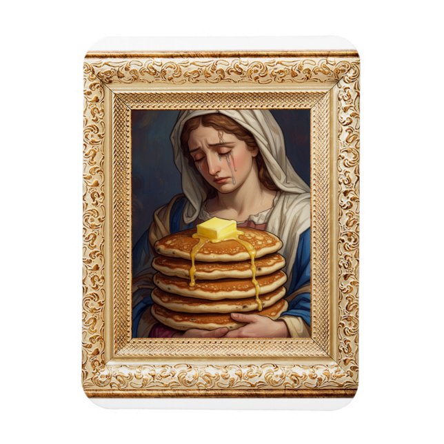Renaissance-Style Woman Crying Over Pancakes  Magnet (Vertikal)