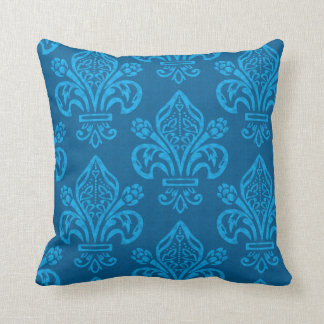 Renaissance Teal Grönt Fleur de Lys Elegant Kudde