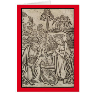 RENAISSANCE UTSKRIFT AV NATIVITY CHRISTMAS-KORT HÄLSNINGSKORT