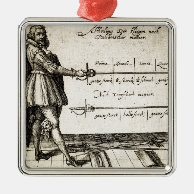 Renaissancefäktning Julgransprydnad Metall (Framsidan)