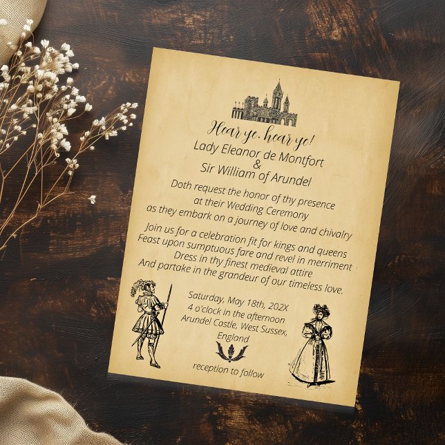 RENAISSANCEN Faux Parchment Bröllop (BUDGET Medieval Renaissance Faux Parchment Wedding
Invitation)