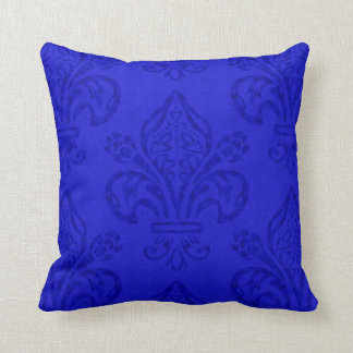 Renaissancen Fleur de Lis Intense Blue Elegant Kudde