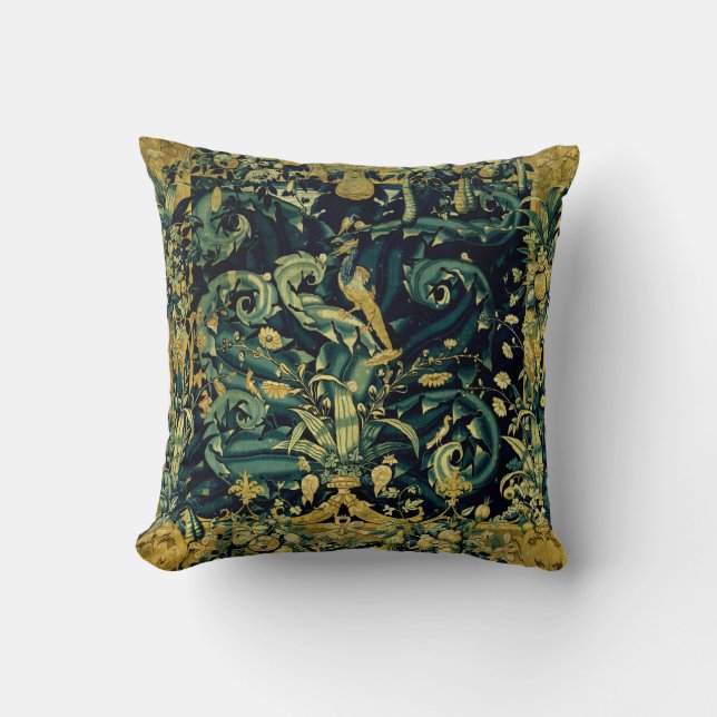 Renaissancen Verdure Birds & Fruit Tapestry Thema  Kudde (Framsida)