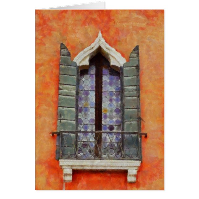 Renaissancens fönsterkonst hälsningskort (Framsidan)