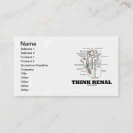 Renal tänka (njure Renal Nephron) Visitkort