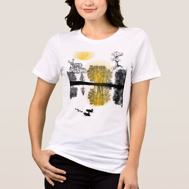 Renalder vid floden – En magisk vinterflykt  T Shirt (Framsida)