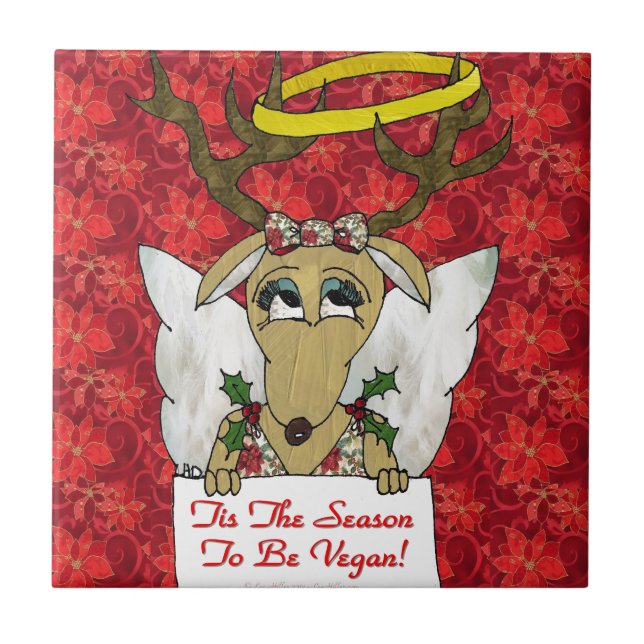 Renalvel Angel Det Är Dags Att Vara Vegan Kakelplatta (Framsidan)