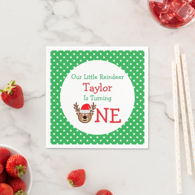 Renar 1:a födelsedag pappersservett (Insitu)