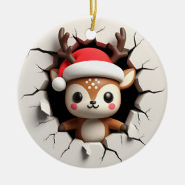 Renar 3D-effekt INTE Faktisk 3D Julgransprydnad Keramik