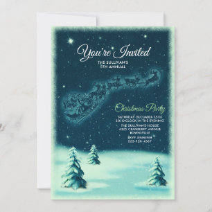 Renar drar jultomten julfest inbjudningar