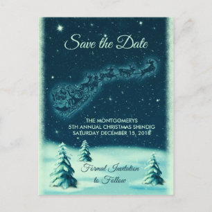 Renar drar jultomten Xmas Spara datum Vykort