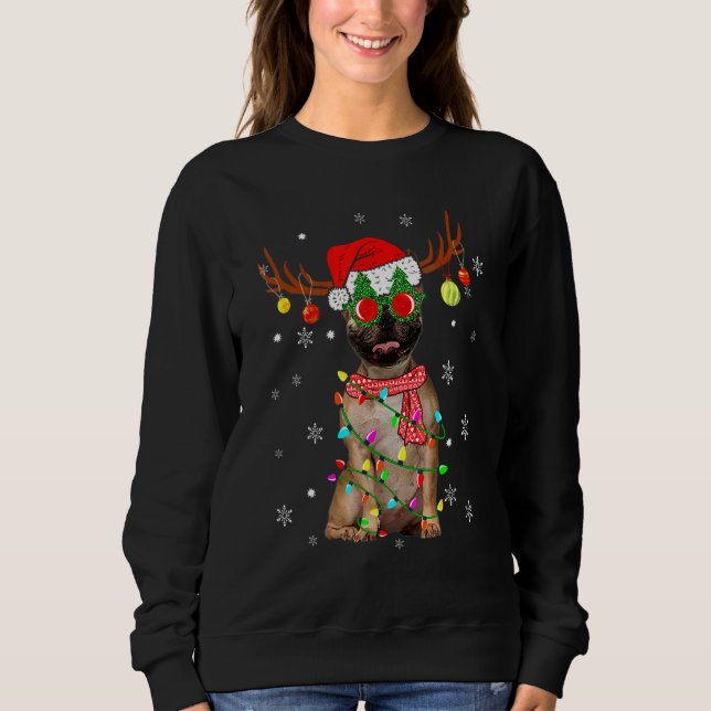 Renar French Bulldog Hund Tomtehatt Jul T Shirt (Framsida)