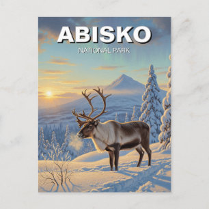 Renar i Abisko nationalparkens Sverige Travel Vykort