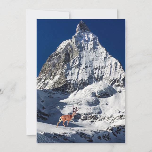 Renar i bergskollage julkort (Framsida)