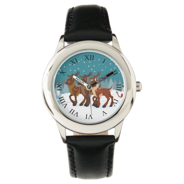 Renar i Snö Armbandsur (Framsida)
