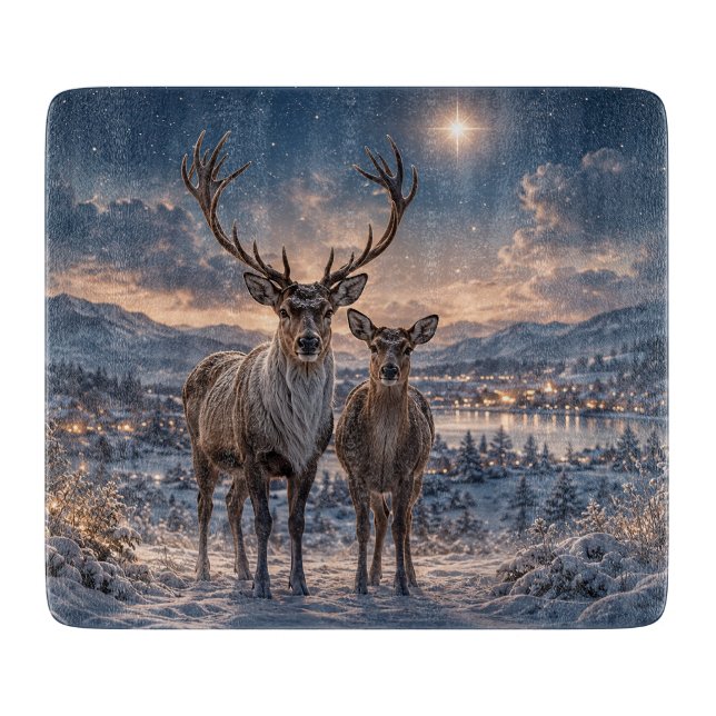 Renar i snölandskap God Jul (Framsidan)