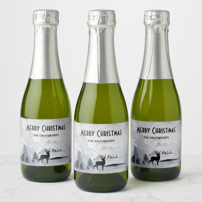 Renar i Vilden Grått Vattenfärgad jul (Flaskor)