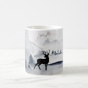 Renar i Vilden Grått Vattenfärgad jul Kaffemugg