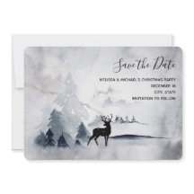 Renar i Vilden Grått Vattenfärgad jul