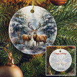 Renar i Winter Wonderland<br><div class="desc">Fånga vintermagin med den här vackert målade scenen som rymmer två renar som står fredligt i en skog som är täckt av snö. Vattenfärgstekniken gör att vintern blir levande, skapar det som en perfekt för att skicka varmt helgdag eller helt enkelt för att belysa någons dag. Vare sig du är...</div>