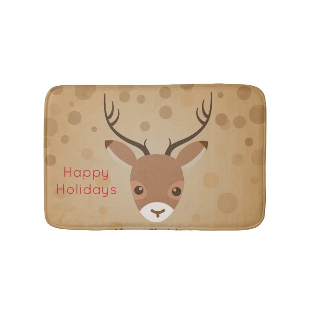 renar Illustration på brun bakgrund Badrumsmatta (Framsidan)