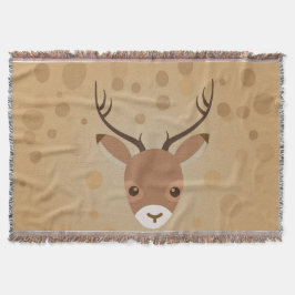 renar Illustration på brun bakgrund Filt