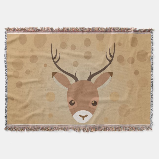 renar Illustration på brun bakgrund Filt (Framsidan)