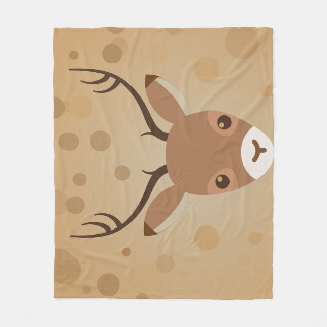 renar Illustration på brun bakgrund Fleecefilt (Framsidan)