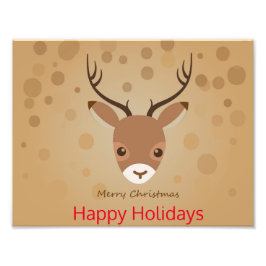 renar Illustration på brun bakgrund Fototryck