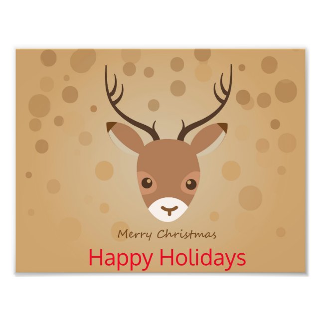 renar Illustration på brun bakgrund Fototryck (Framsidan)