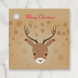 renar Illustration på brun bakgrund Gåvor Etiketter