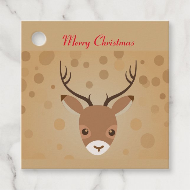 renar Illustration på brun bakgrund Gåvor Etiketter (Framsida)