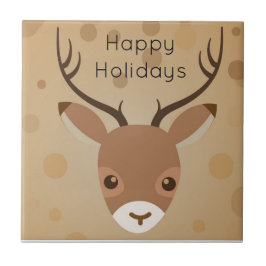 renar Illustration på brun bakgrund Kakelplatta