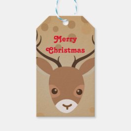 renar Illustration på brun bakgrund Presentetikett