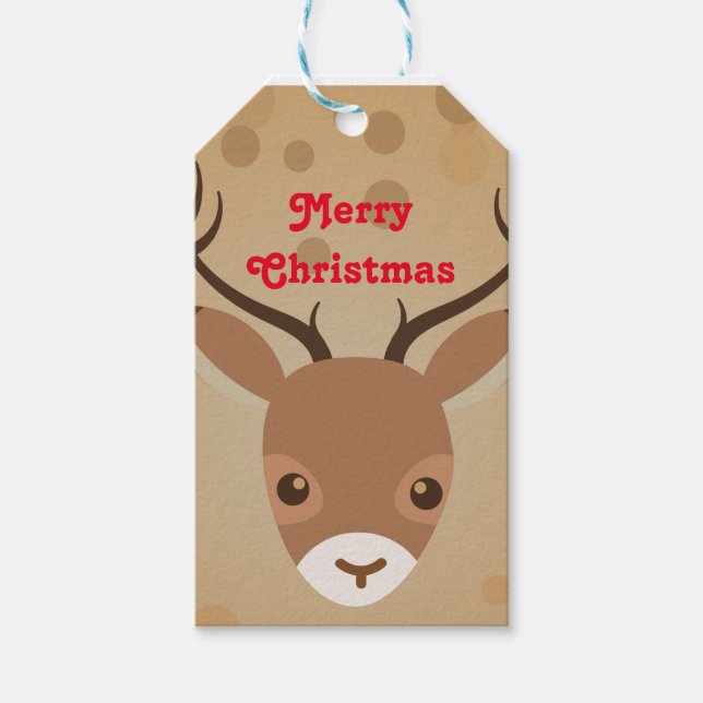 renar Illustration på brun bakgrund Presentetikett (Framsidan)