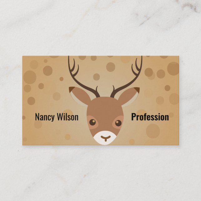 renar Illustration på brun bakgrund Visitkort (Framsida)