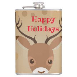 renar Illustration på en brun bakgrundsflaska Fickplunta