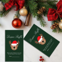 Renar jul, babyskal Diaper Raffle Card