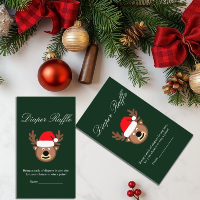 Renar jul, babyskal Diaper Raffle Card Tilläggskort (Skapare uppladdad)