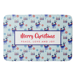 Renar, Julgranar och Snöflingor Mönster Badrumsmatta