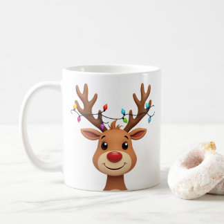 Renar med julklapp Ljus Kaffemugg