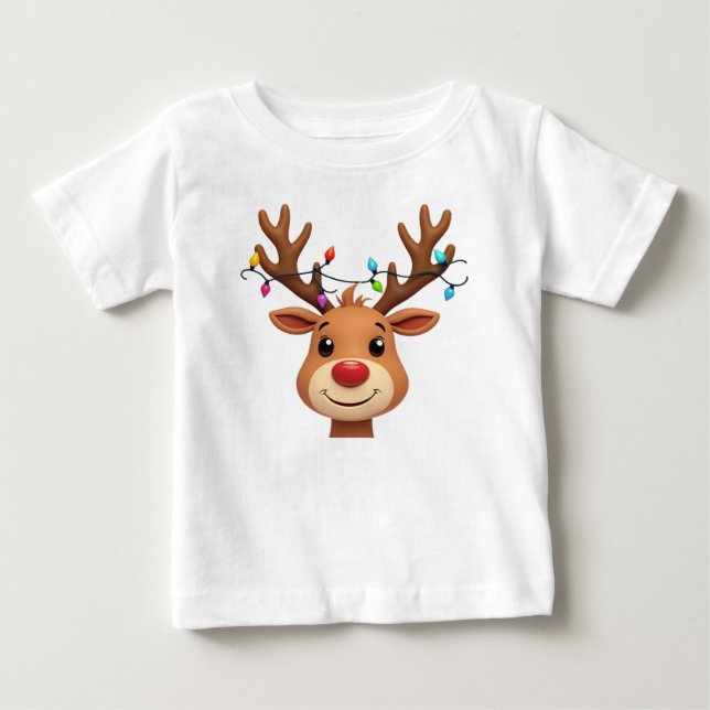 Renar med julklapp Ljus T Shirt (Framsida)