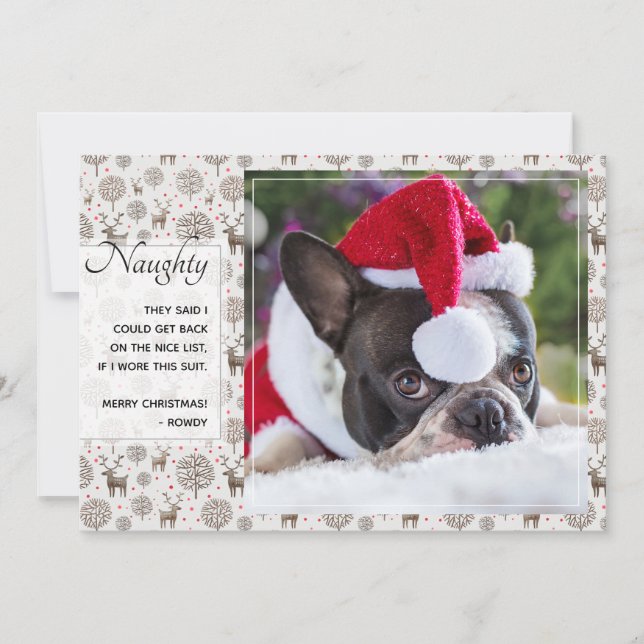 Renar Mönster & Skripttypgrafi Anpassningsbar Färg Julkort (Framsida)